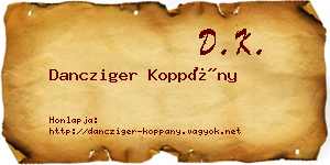 Dancziger Koppány névjegykártya